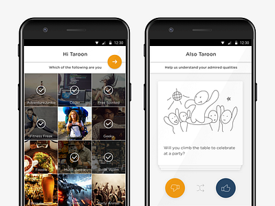 Personality App - Welcome android design interface mobile ui ux
