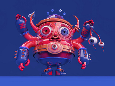 Long Eye Version 2 3d 3d character character characterdesign cinema4d eye illustration viking