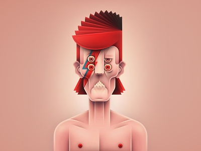 Aladin Sane bowie character characterdesign cover art creature design funny illustration music photoshop poster
