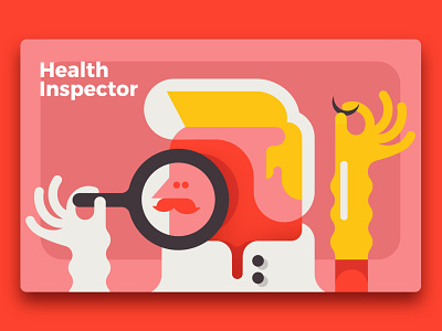 Health Inspector basic business character color funny geometric illustraion illustrator marketing simple vector