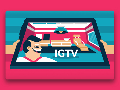 IGTV basic business color igtv illustration illustrator instagram marketing simple social media vector