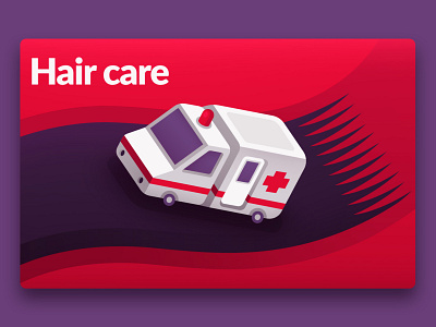 Hair Care ambulance basic beauty business funny hair illustration illustrator marketing simple spa vector