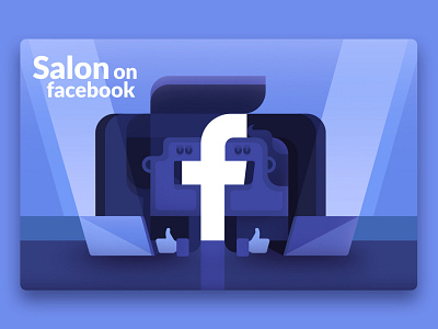Salon on Facebook basic business character color facebook funny illustration illustrator marketing monochromatic simple social media vector