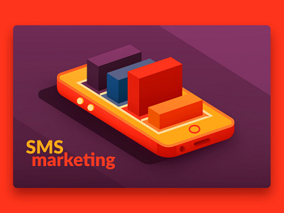 SMS Marketing basic business cellphone color illustration illustrator marketing simple sms statistics vector