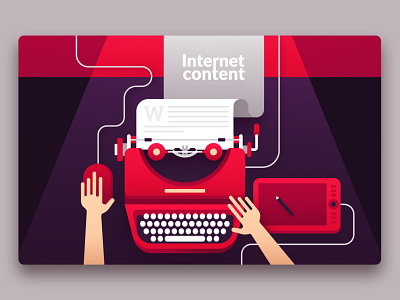 Internet Content basic business color computer content illustration illustrator internet marketing simple typewriter vector