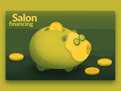 Salon Financing basic beauty salon business color financing funny illustration illustrator marketing money monochromatic piggy bank simple vector