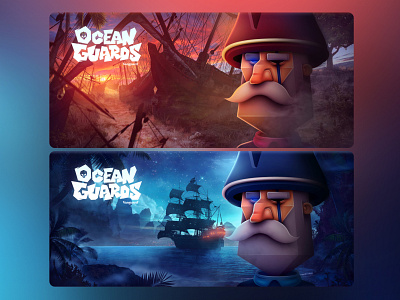 Ocean Guards KVs banners captain character characterdesign gamification illustration kv photoshop pirate