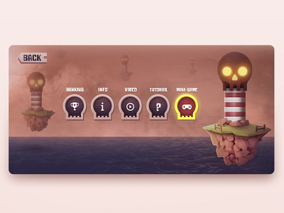 Flying Lighthouse Island game gamification icon illustration illustrator interface island lighthouse ocean photoshop skull