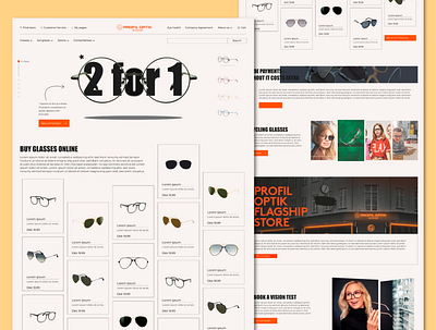 Eyewear store frontpage re-design /B2C 2022 desk top desktop frontpage frontpage re design ux webdesign website xd design