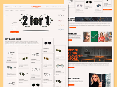 Eyewear store frontpage re-design /B2C