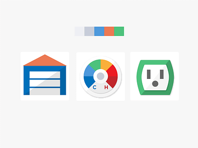 Icons & color palette for native app colors flat design home automation icons