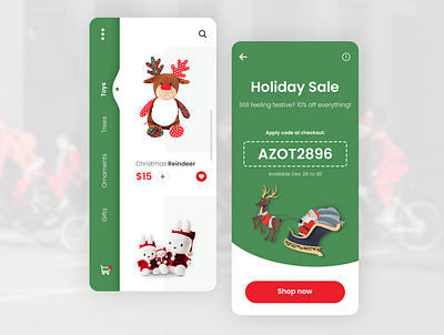 Christmas Online Store app design minimal ui web