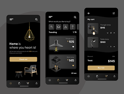 Home Decor store APP app design minimal ui web