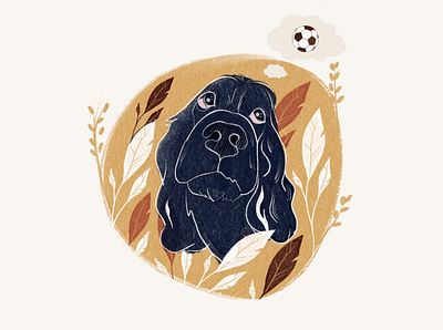 Doggy ART ball dog illustration procreate