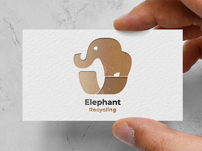 Elephant Recycle Logo Template cardboard elephants recycle