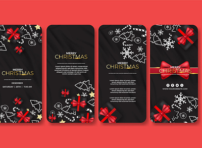 Merry Christmas branding design illustration illustrator instastories merry christmas new year stories ui ux vector