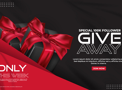 Give Away Banner Design branding design games gaminglogo illustration illustrator logo ui ux vector