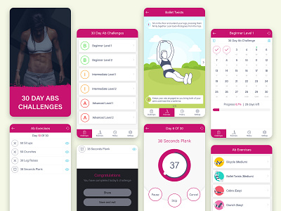 Fitness App Ui animation app design ui ux vector web