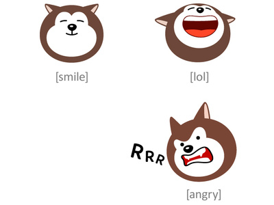 Emoticons Dogs. Part 2 angry chat dog dog art emoticons emotion illustrator lol process smile vector