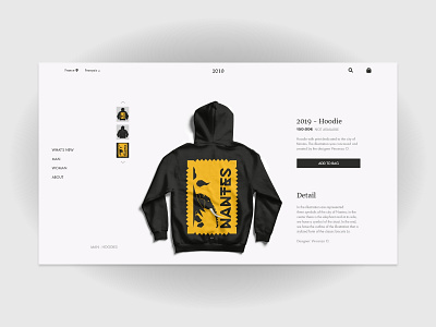 Product Page Concept - Hoodie Nantes branding concept design desktop fashion illustration product ui vector web