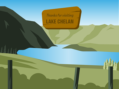 Lake Chelan illustraion illustration illustration art illustration digital illustrations minimalist seattle simple