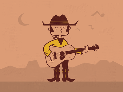 Singin' Cowboy illustraion illustration illustration art illustration digital illustrations illustrator minimalist retro seattle simple
