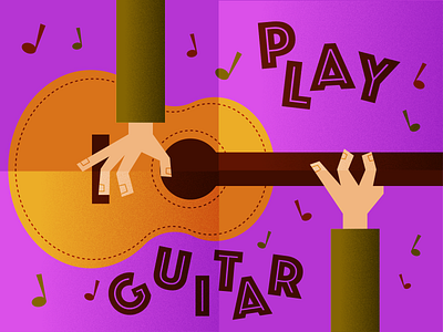Play Guitar illustraion illustration illustration art illustration digital illustrations illustrator minimalist retro seattle simple