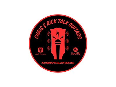 Chris & Rick Talk Guitars sticker illustraion illustration illustration art illustration digital illustrations minimalist podcast seattle simple stickers