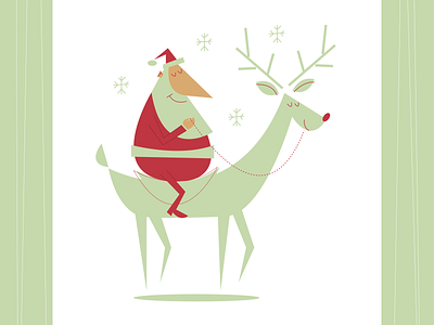 Santa & Rudolph illustraion illustration illustration art illustration digital illustrations illustrator minimalist retro seattle simple