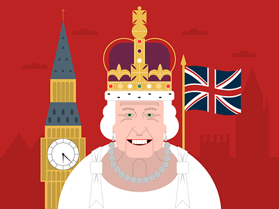 The Queen buckinghampalace england illustraion illustration illustration art illustration digital illustrations minimalist queen royalfamily seattle thequeen