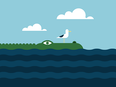 Gator & Gull gator gull illustraion illustration illustration art illustration digital illustrations illustrator minimalist retro sea seattle simple