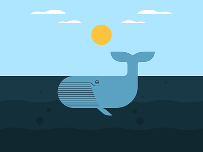Blue Whale illustraion illustration illustration art illustration digital illustrations illustrator minimalist retro seattle simple