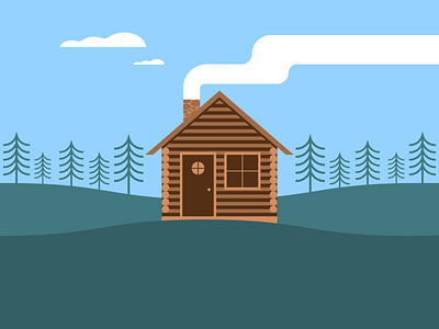 Cabin in the Woods illustraion illustration illustration art illustration digital illustrations minimalist seattle