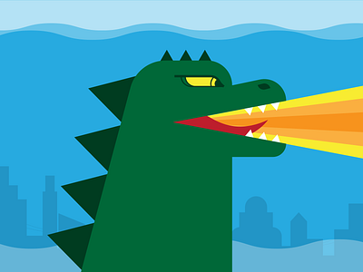 Godzilla godzilla illustraion illustration illustration art illustration digital illustrations minimalist seattle