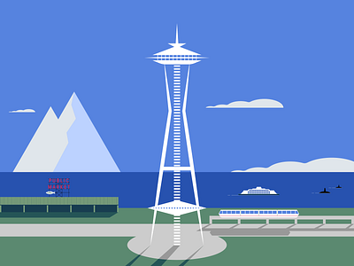 Seattle illustraion illustration illustration art illustration digital illustrations minimalist seattle