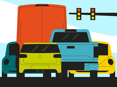 Traffic car illustraion illustration illustration art illustration digital illustrations minimalist seattle traffic