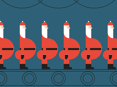 Assembly Line Santa christmas illustraion illustration illustration art illustration digital illustrations minimalist santa seattle