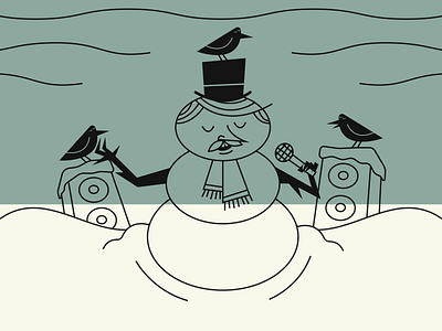 Singin' In The Snow illustraion illustration illustration art illustration digital illustrations minimalist music seattle singing snow snowman winter