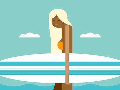 Surfer Girl illustraion illustration illustration art illustration digital illustrations minimalist seattle