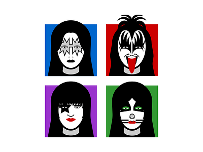 Kiss illustration illustrations kiss music rock roll