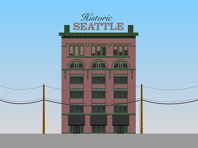 Historic Seattle building building historic illustration illustration art illustration digital illustrations seattle