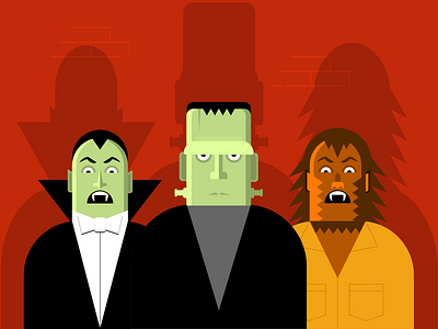 Classic Monsters halloween illustraion illustration illustration art illustration digital illustrations monsters seattle