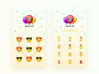 AppLock Theme Emoji app design emoji lock nba theme ui