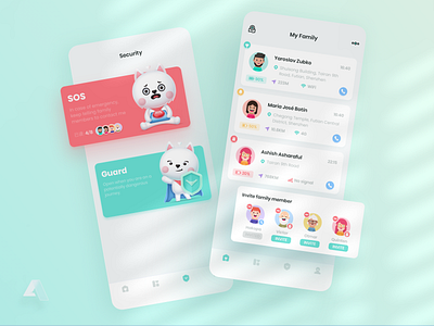 Family360 UI app card design family safety ui