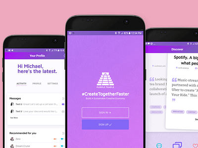 Code name: Purple Temple app interaction design machinelearning pwa reactjs ui ux