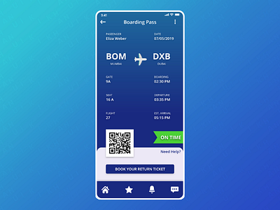 Daily UI Challenge #024 Boarding Pass application boarding pass colors daily ui daily ui 024 daily ui challenge ui user experience user interface ux vibrant