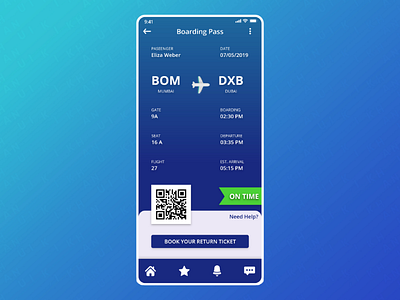 Daily UI Challenge #024 Boarding Pass