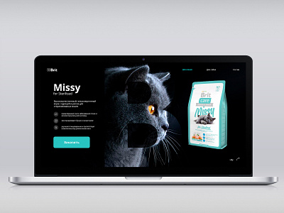 Brit Care british shorthair cat landing page mac prototipe дизайн