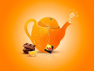 Lipton Lipton tea graphic tea banner design orange