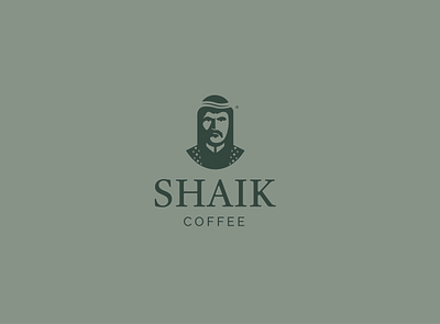 SHAIK COFFEE Logo & Identity arabian brand brand design brand identity branding coffee coffeeshop illustration logo man
